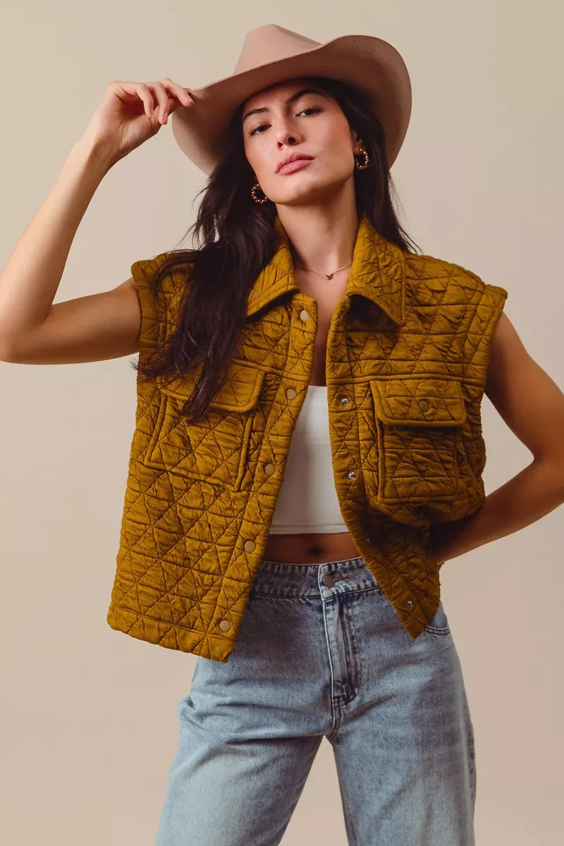 SO ME Triangle Quilting Stitch Button Up Knit Vest-Vest-Trendsi-[option4]-[option5]-[option6]-[option7]-[option8]-Shop-Boutique-Clothing-for-Women-Online