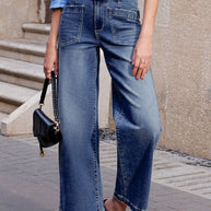 Denim Patch Pocket Shift Jeans-JUNIPER BLVD-[option4]-[option5]-[option6]-[option7]-[option8]-Shop-Boutique-Clothing-for-Women-Online
