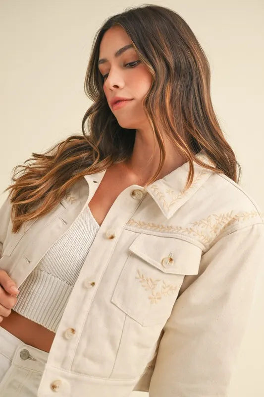 MABLE Embroidered Quilted Cropped Jacket-Coats & Jackets-Trendsi-[option4]-[option5]-[option6]-[option7]-[option8]-Shop-Boutique-Clothing-for-Women-Online