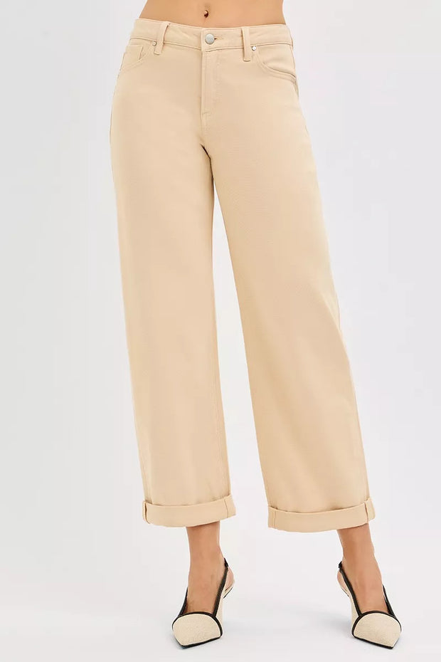 RISEN Tummy Control Mid Rise Ankle Barrel Relaxed Baggy-Jeans-Trendsi-BUTTER MILK-0-[option4]-[option5]-[option6]-[option7]-[option8]-Shop-Boutique-Clothing-for-Women-Online