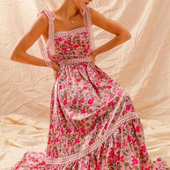 SO ME Floral Maxi Dress With Ribbon Tie Lace Strap-Dresses-Trendsi-[option4]-[option5]-[option6]-[option7]-[option8]-Shop-Boutique-Clothing-for-Women-Online