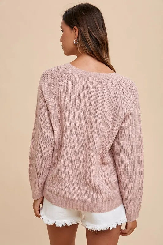 Annie Wear HELLO Embroidered Raglan Sleeve Sweater-Sweaters-Trendsi-[option4]-[option5]-[option6]-[option7]-[option8]-Shop-Boutique-Clothing-for-Women-Online