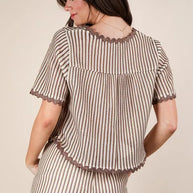 VERY J Wave Trim Detail Knit Top & Shorts Set-Sets-Trendsi-[option4]-[option5]-[option6]-[option7]-[option8]-Shop-Boutique-Clothing-for-Women-Online