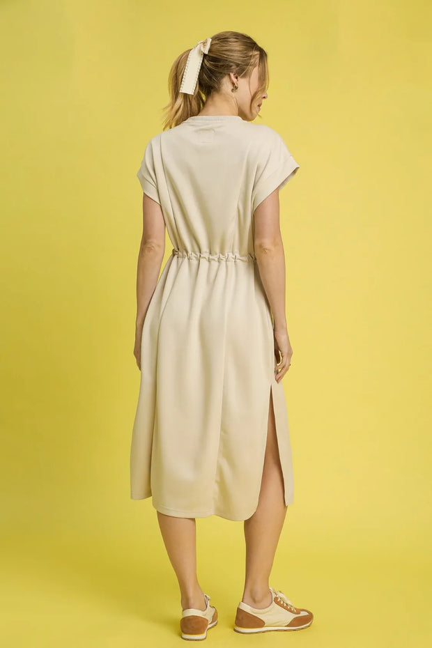 Umgee Side Slit Short Sleeve Midi Tee Dress-Dresses-Trendsi-[option4]-[option5]-[option6]-[option7]-[option8]-Shop-Boutique-Clothing-for-Women-Online