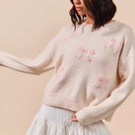SO ME Embroidered Ribbon Round Neck Sweater-Sweaters-Trendsi-[option4]-[option5]-[option6]-[option7]-[option8]-Shop-Boutique-Clothing-for-Women-Online