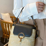 Woven Straw Crossbody Bag-Bags-Trendsi-Black-One Size-[option4]-[option5]-[option6]-[option7]-[option8]-Shop-Boutique-Clothing-for-Women-Online