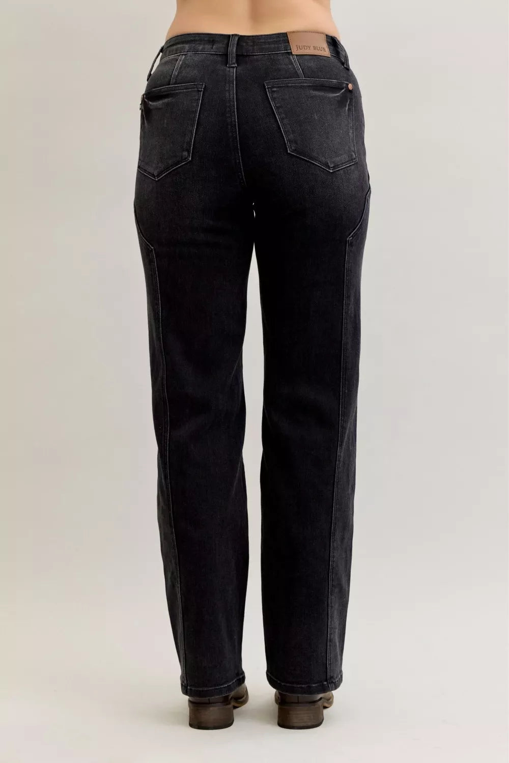 Judy Blue Mid Rise Straight Western Seam Detail Jeans-Jeans-Trendsi-[option4]-[option5]-[option6]-[option7]-[option8]-Shop-Boutique-Clothing-for-Women-Online