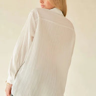 Davi & Dani Crinkled Jacquard Button Down Shirt-Blouses-Trendsi-[option4]-[option5]-[option6]-[option7]-[option8]-Shop-Boutique-Clothing-for-Women-Online