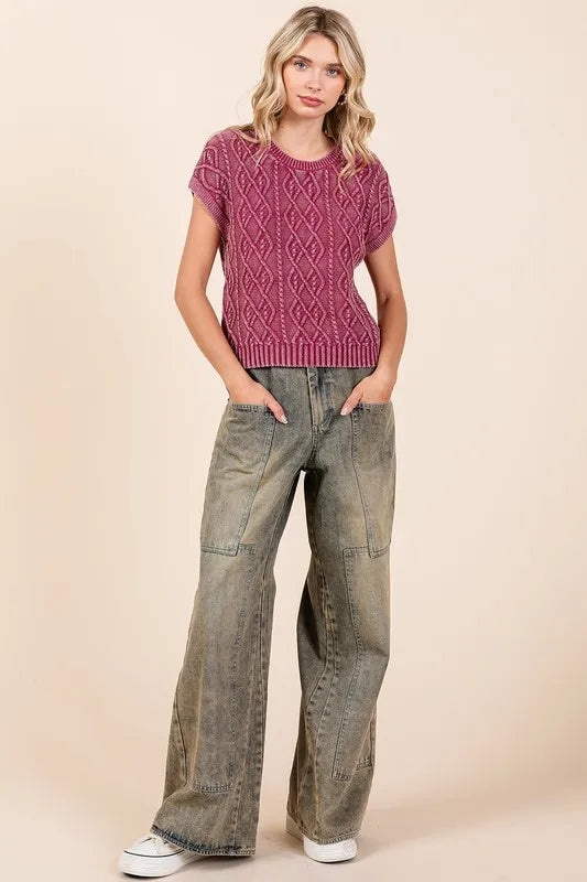 Mittoshop Washed Wide Leg Jeans with Pockets-Jeans-Trendsi-[option4]-[option5]-[option6]-[option7]-[option8]-Shop-Boutique-Clothing-for-Women-Online