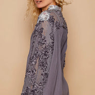 POL Floral Half Button Lace Detail Long Sleeve Top-Blouses-Trendsi-[option4]-[option5]-[option6]-[option7]-[option8]-Shop-Boutique-Clothing-for-Women-Online