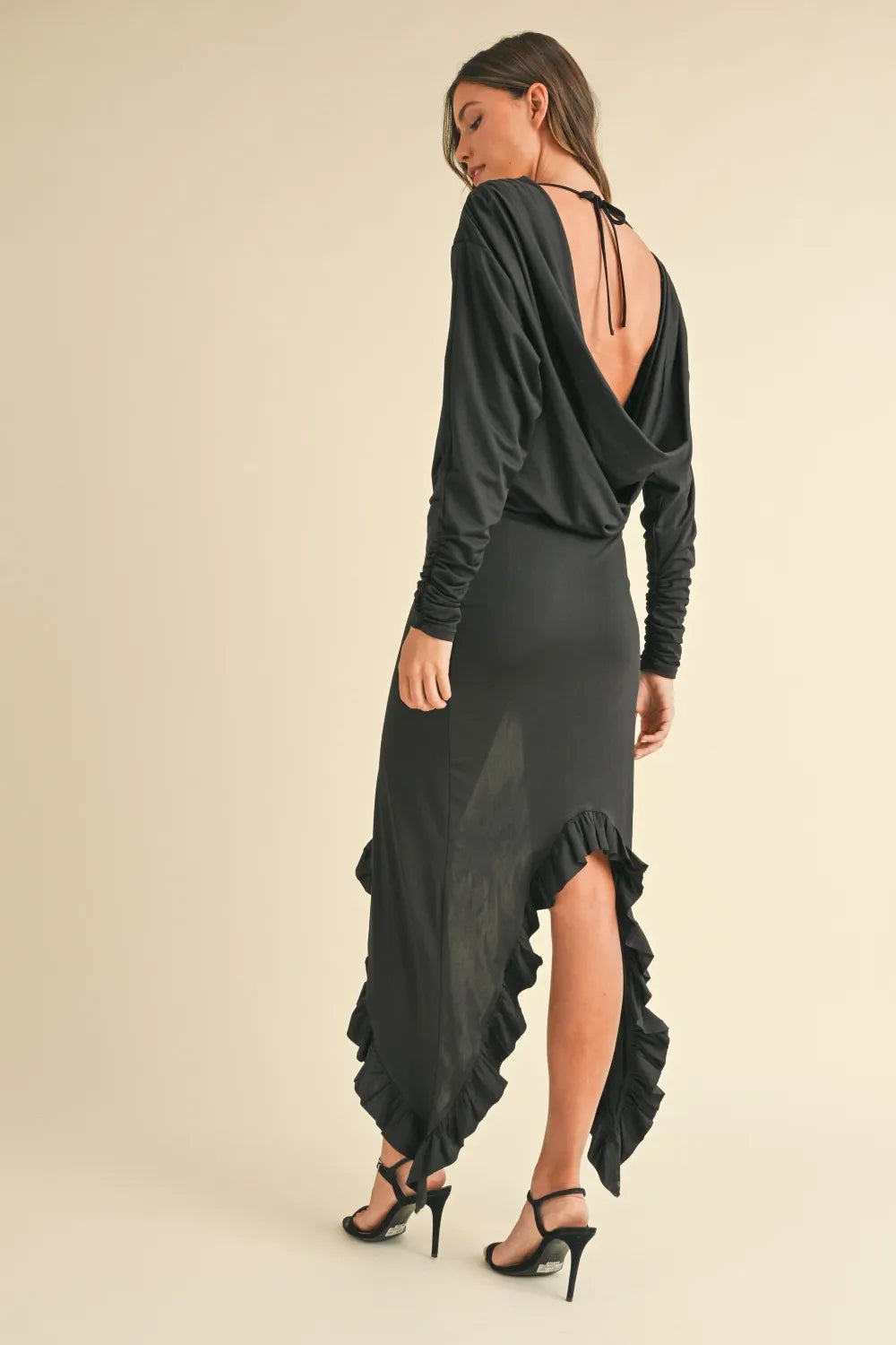 Mable Backless Asymmetric Ruffle Hem Dress-Dresses-Trendsi-[option4]-[option5]-[option6]-[option7]-[option8]-Shop-Boutique-Clothing-for-Women-Online