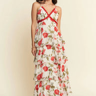 Davi & Dani Contrast Ring Lace Layered Ruffle Maxi Cami Dress-Dresses-Trendsi-IVORY RED-S-[option4]-[option5]-[option6]-[option7]-[option8]-Shop-Boutique-Clothing-for-Women-Online