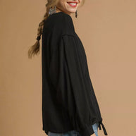 Umgee Full Size Linen Long Sleeve Top with Drawstring-Blouses-Trendsi-[option4]-[option5]-[option6]-[option7]-[option8]-Shop-Boutique-Clothing-for-Women-Online