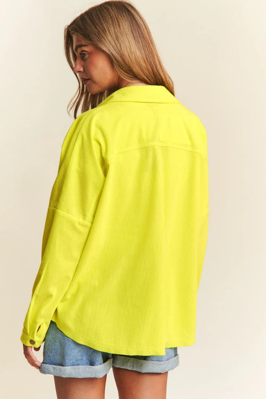 J.NNA Snap Down Long Sleeve High Low Shacket-Jackets-Trendsi-[option4]-[option5]-[option6]-[option7]-[option8]-Shop-Boutique-Clothing-for-Women-Online