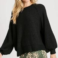 Umgee Full Size Round Neck Long Sleeve Sweater-Sweaters-Trendsi-Black-S-[option4]-[option5]-[option6]-[option7]-[option8]-Shop-Boutique-Clothing-for-Women-Online
