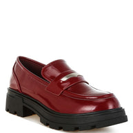 Gleam Stride Faux Leather Chunky Loafers-Rag Company-Burgundy-US-5 / UK-3 / EU-36-[option4]-[option5]-[option6]-[option7]-[option8]-Shop-Boutique-Clothing-for-Women-Online