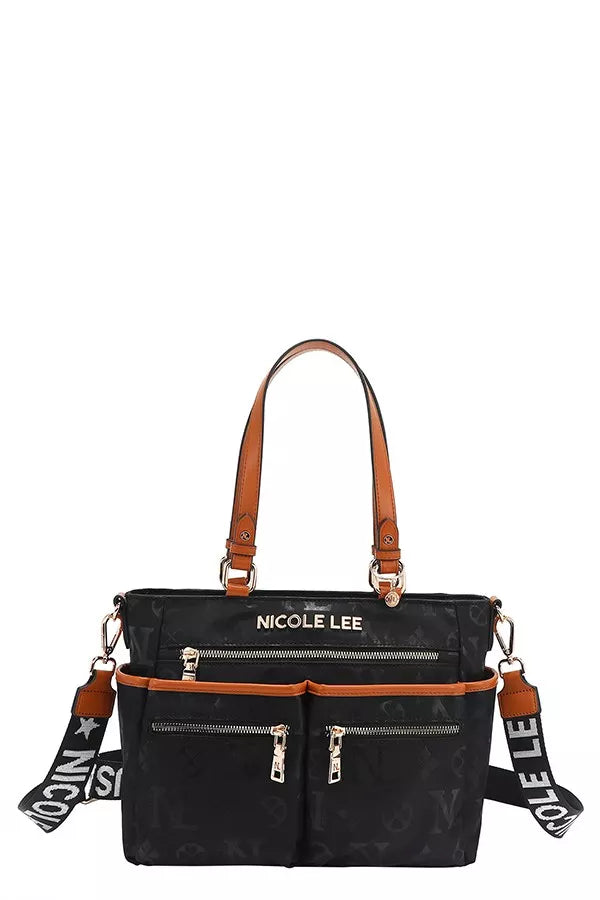 Nicole Lee USA Multi-Compartment Convertible Tote Bag-Bags-Trendsi-BLACK-One Size-[option4]-[option5]-[option6]-[option7]-[option8]-Shop-Boutique-Clothing-for-Women-Online