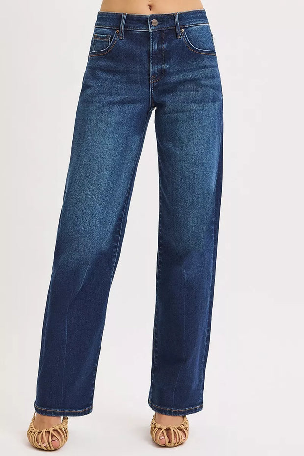 RISEN Mid Rise Wide Baggy Jeans-Jeans-Trendsi-DARK-0-[option4]-[option5]-[option6]-[option7]-[option8]-Shop-Boutique-Clothing-for-Women-Online