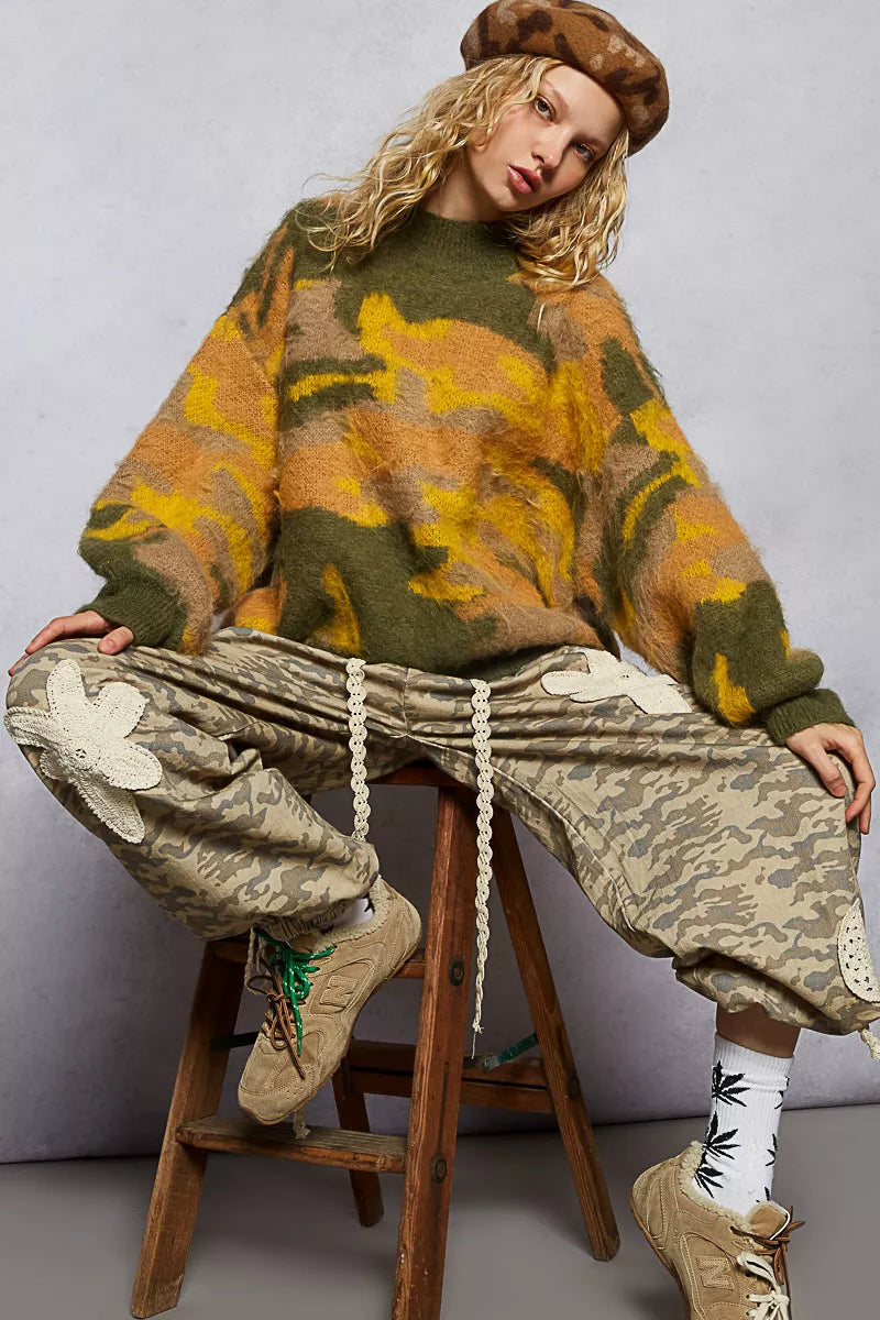 POL Mock Neck Abstract Colorblock Pattern Sweater-Sweaters-Trendsi-[option4]-[option5]-[option6]-[option7]-[option8]-Shop-Boutique-Clothing-for-Women-Online