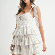 MABLE Floral Print Shoulder Tie Layered Mini Dress-Dresses-Trendsi-[option4]-[option5]-[option6]-[option7]-[option8]-Shop-Boutique-Clothing-for-Women-Online