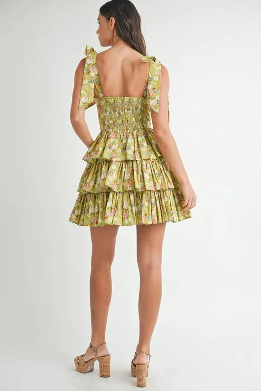 MABLE Floral Print Shoulder Tie Layered Mini Dress-Dresses-Trendsi-[option4]-[option5]-[option6]-[option7]-[option8]-Shop-Boutique-Clothing-for-Women-Online