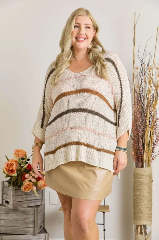 ADORA Full Size Multi Color Strip Sweater-Sweaters-Trendsi-[option4]-[option5]-[option6]-[option7]-[option8]-Shop-Boutique-Clothing-for-Women-Online