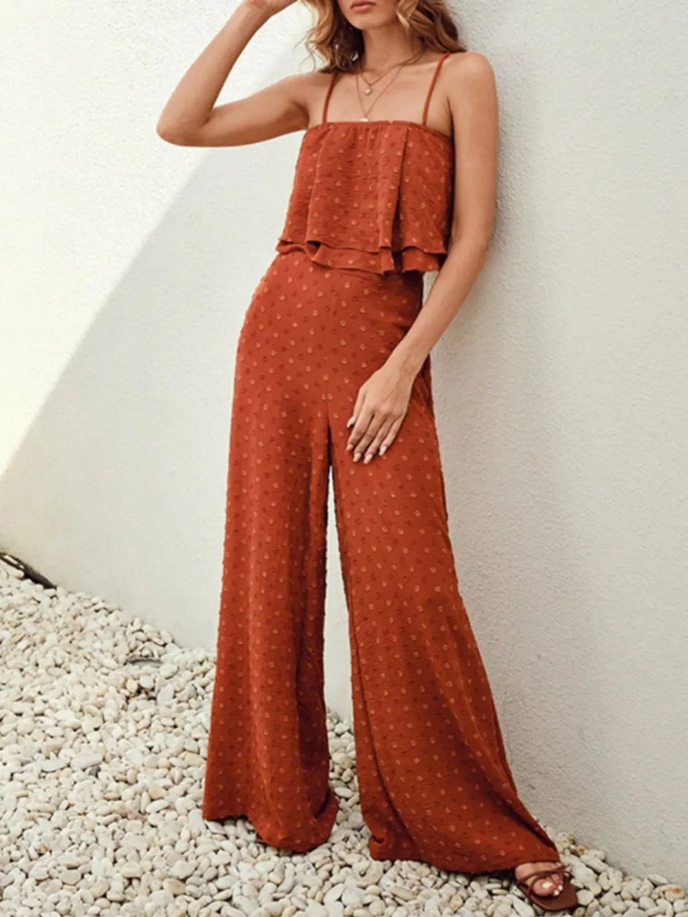 Swiss Dot Layered Cami and Pants Set-Trendsi-[option4]-[option5]-[option6]-[option7]-[option8]-Shop-Boutique-Clothing-for-Women-Online