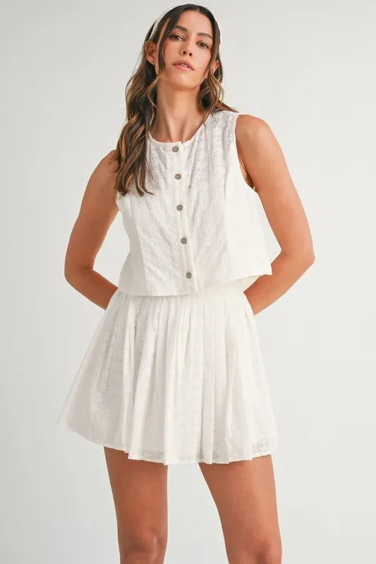 MABLE Eyelet Lace Top and Mini Skirt Set-Sets-Trendsi-[option4]-[option5]-[option6]-[option7]-[option8]-Shop-Boutique-Clothing-for-Women-Online