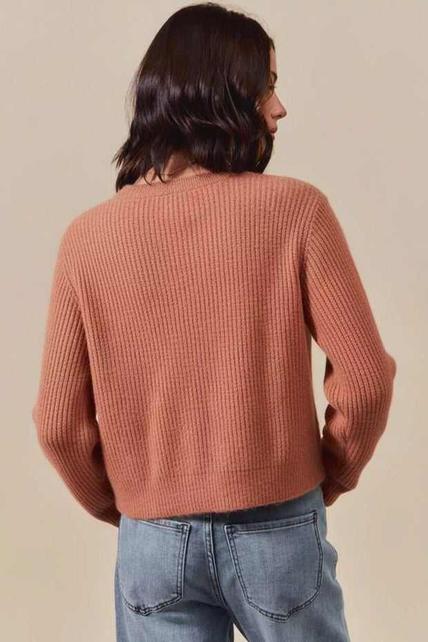 SO ME Checkered Plaid Tape Lace Up Ribbed Sweater-sweater-Trendsi-[option4]-[option5]-[option6]-[option7]-[option8]-Shop-Boutique-Clothing-for-Women-Online