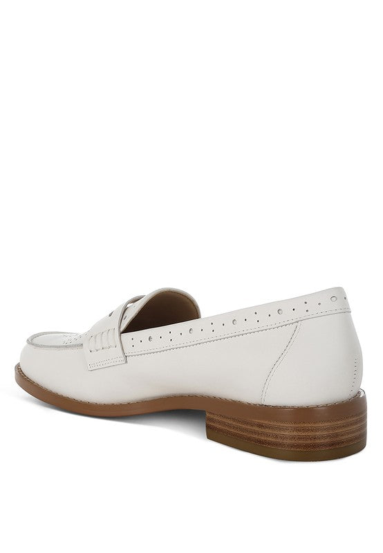 Clotilda Perforated Low Heel Loafers-Rag Company-[option4]-[option5]-[option6]-[option7]-[option8]-Shop-Boutique-Clothing-for-Women-Online