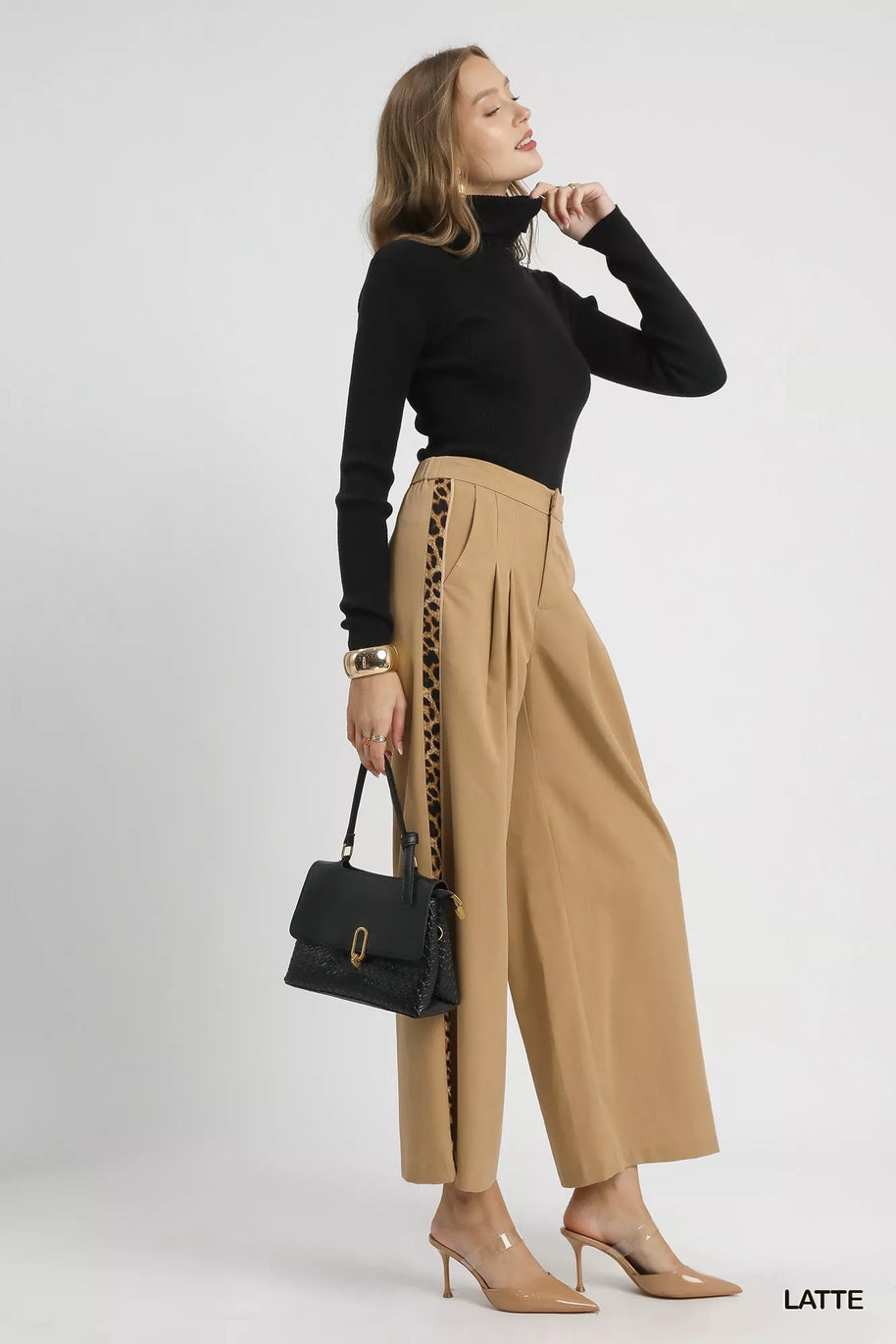 Umgee Front Pleated Wide-Leg Pants with Contrast Trim-Pants-Trendsi-[option4]-[option5]-[option6]-[option7]-[option8]-Shop-Boutique-Clothing-for-Women-Online