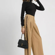 Umgee Front Pleated Wide-Leg Pants with Contrast Trim-Pants-Trendsi-[option4]-[option5]-[option6]-[option7]-[option8]-Shop-Boutique-Clothing-for-Women-Online