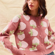 SO ME Strawberry Fruit All Over Button Sweater Cardigan-Cardigan-Trendsi-[option4]-[option5]-[option6]-[option7]-[option8]-Shop-Boutique-Clothing-for-Women-Online