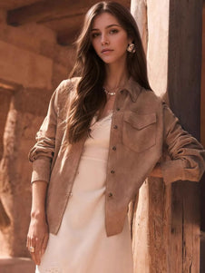 Button Front Long Sleeve Jacket-Coats & Jackets-Trendsi-Light Brown-S-[option4]-[option5]-[option6]-[option7]-[option8]-Shop-Boutique-Clothing-for-Women-Online