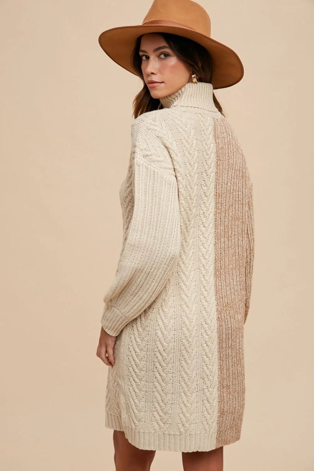 Annie Wear Color Block Turtleneck Sweater Dress-Dresses-Trendsi-[option4]-[option5]-[option6]-[option7]-[option8]-Shop-Boutique-Clothing-for-Women-Online