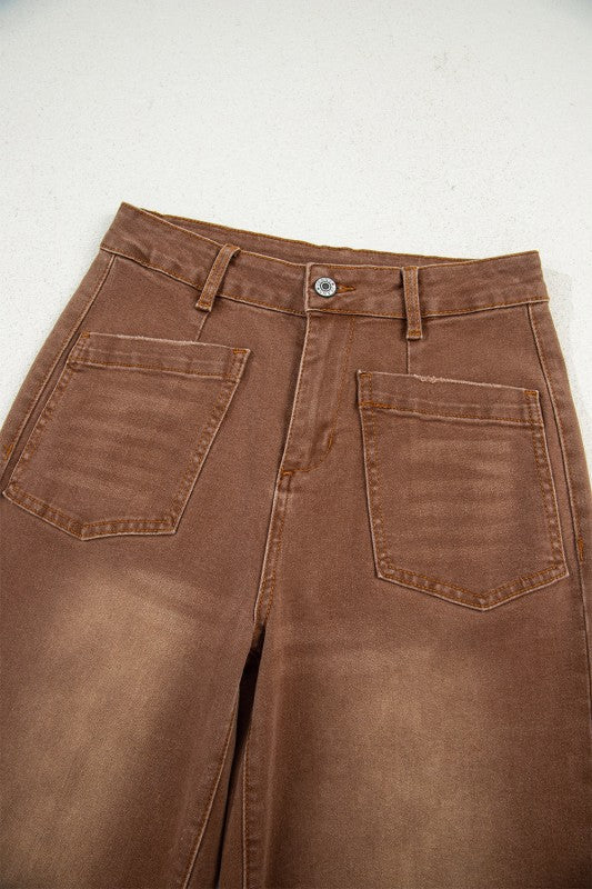 Denim Patch Pocket Shift Jeans-JUNIPER BLVD-[option4]-[option5]-[option6]-[option7]-[option8]-Shop-Boutique-Clothing-for-Women-Online