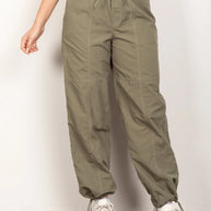VERY J Drawstring Woven Parachute Joggers-Pants-Trendsi-OLIVE-S-[option4]-[option5]-[option6]-[option7]-[option8]-Shop-Boutique-Clothing-for-Women-Online