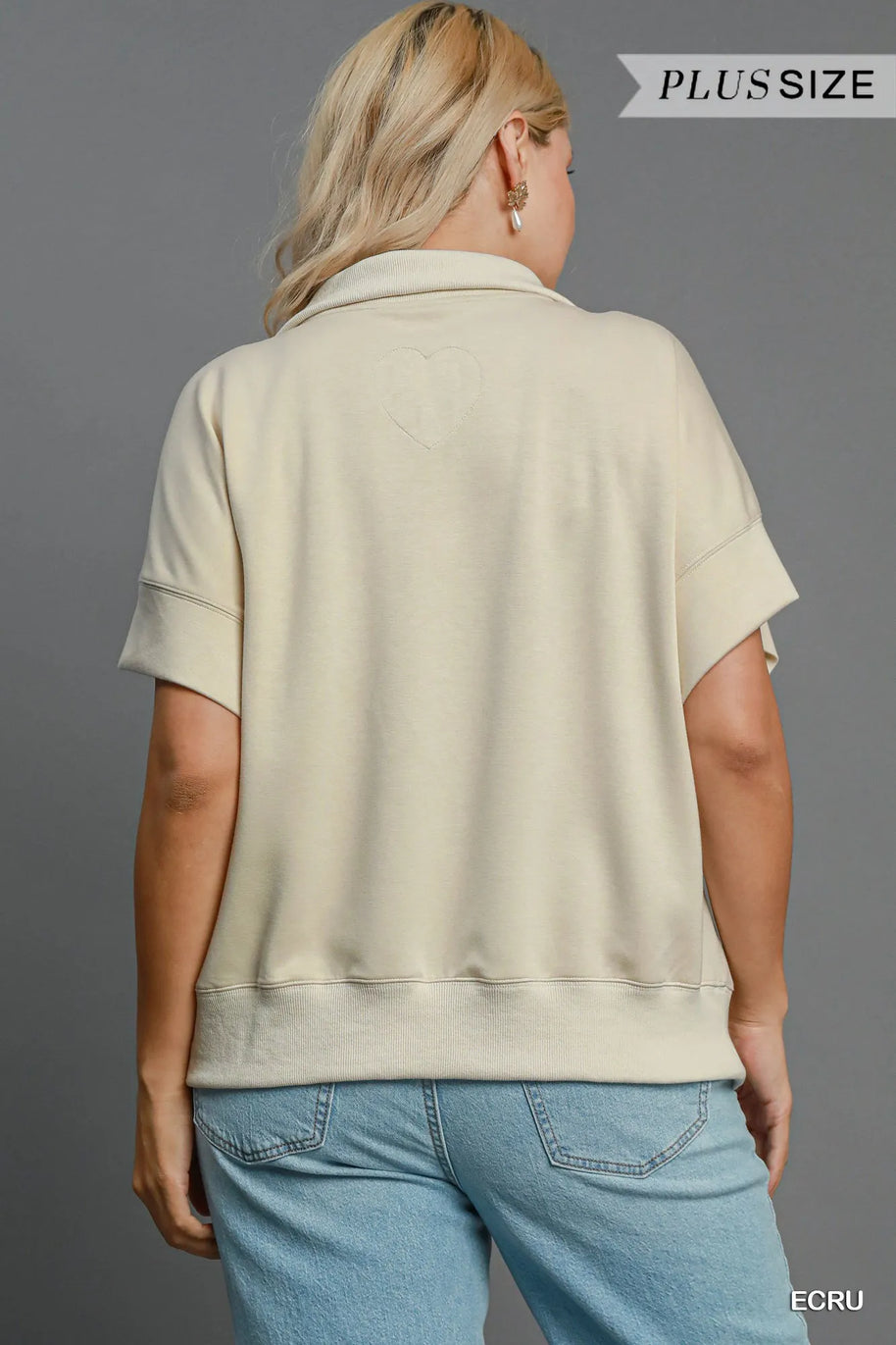 Half-Zip Short Sleeve Top-Blouses-Trendsi-[option4]-[option5]-[option6]-[option7]-[option8]-Shop-Boutique-Clothing-for-Women-Online