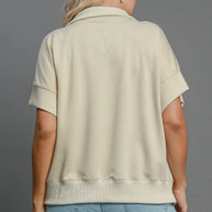 Half-Zip Short Sleeve Top-Blouses-Trendsi-[option4]-[option5]-[option6]-[option7]-[option8]-Shop-Boutique-Clothing-for-Women-Online