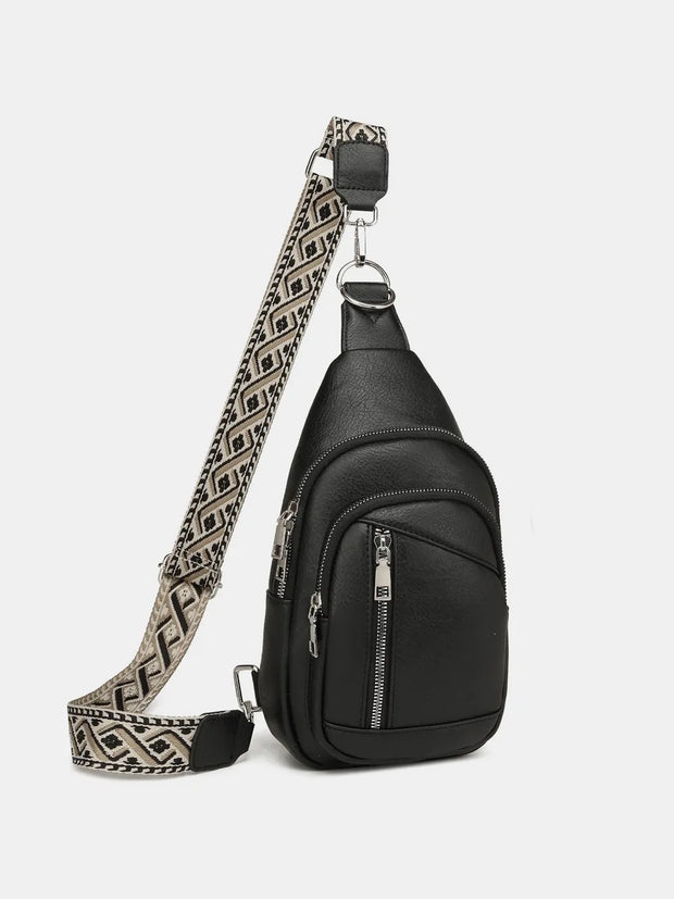 PU Leather Crossbody Bag with Two Detachable Strap-Bags-Trendsi-Black-One Size-[option4]-[option5]-[option6]-[option7]-[option8]-Shop-Boutique-Clothing-for-Women-Online