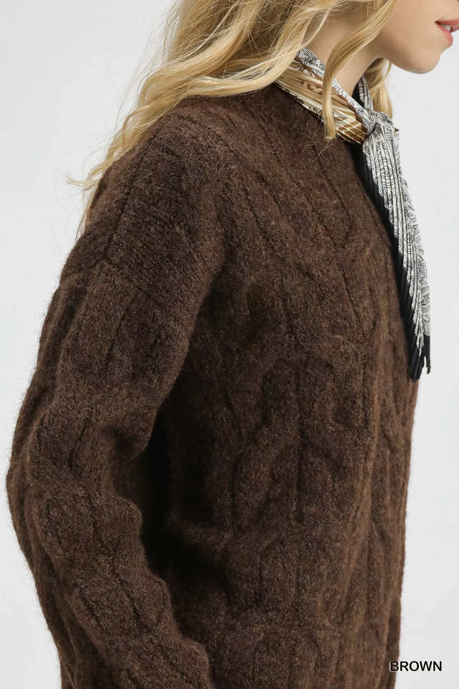 Umgee Cable Knit Cozy Sweater-Sweaters-Trendsi-[option4]-[option5]-[option6]-[option7]-[option8]-Shop-Boutique-Clothing-for-Women-Online