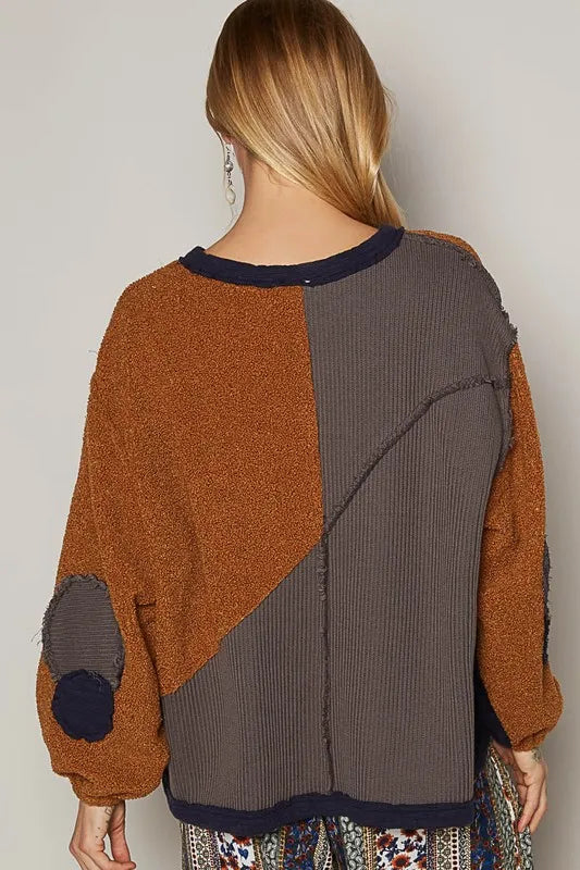 POL Color Block Half Zip Dropped Shoulder Sweatshirt-Sweatshirts-Trendsi-[option4]-[option5]-[option6]-[option7]-[option8]-Shop-Boutique-Clothing-for-Women-Online