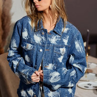 BiBi Washed Tie Dye Denim Jacket-Jacket-Trendsi-DENIM-S-[option4]-[option5]-[option6]-[option7]-[option8]-Shop-Boutique-Clothing-for-Women-Online