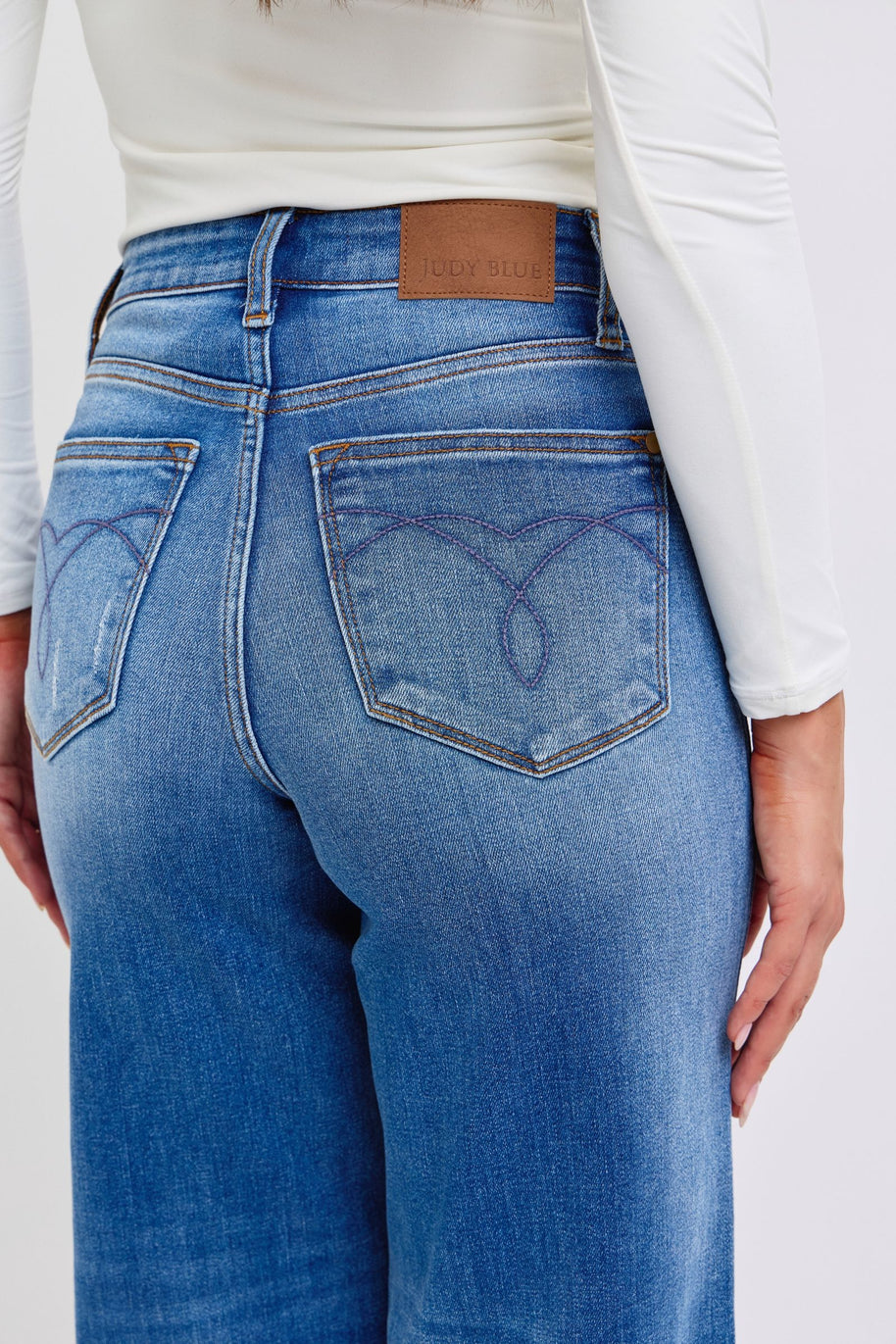 Judy Blue Distressed High Waist Wide Leg Jeans-Trendsi-[option4]-[option5]-[option6]-[option7]-[option8]-Shop-Boutique-Clothing-for-Women-Online