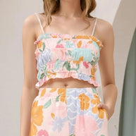 Print Ruffle Trim Cami Top and Shorts Set-Sets-Trendsi-Floral-S-[option4]-[option5]-[option6]-[option7]-[option8]-Shop-Boutique-Clothing-for-Women-Online