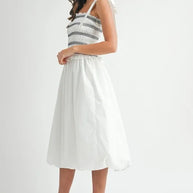 MABLE Smocked Bodice Bubble Midi Dress-Dresses-Trendsi-[option4]-[option5]-[option6]-[option7]-[option8]-Shop-Boutique-Clothing-for-Women-Online
