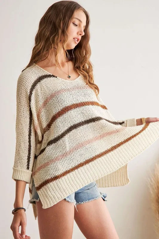 ADORA Full Size Multi Color Strip Sweater-Sweaters-Trendsi-[option4]-[option5]-[option6]-[option7]-[option8]-Shop-Boutique-Clothing-for-Women-Online