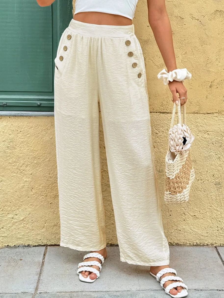 Wide Leg Pants with Pockets-Pants-Trendsi-Cream-S-[option4]-[option5]-[option6]-[option7]-[option8]-Shop-Boutique-Clothing-for-Women-Online