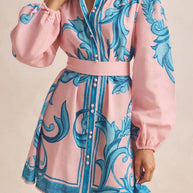 Printed Long Sleeve Shirt Dress-Dresses-Trendsi-Blush Pink-S-[option4]-[option5]-[option6]-[option7]-[option8]-Shop-Boutique-Clothing-for-Women-Online