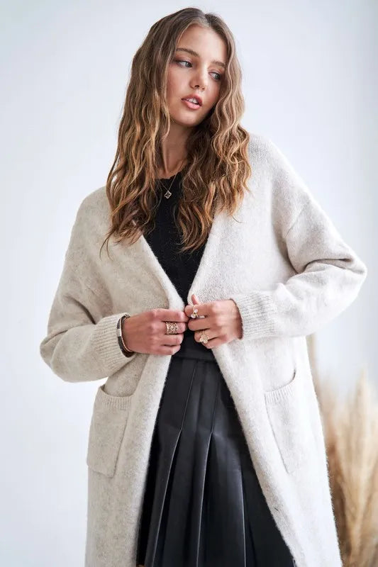 ADORA 2tone Sweater Open Cardigan-Cardigan-Trendsi-OATMEAL-S-[option4]-[option5]-[option6]-[option7]-[option8]-Shop-Boutique-Clothing-for-Women-Online